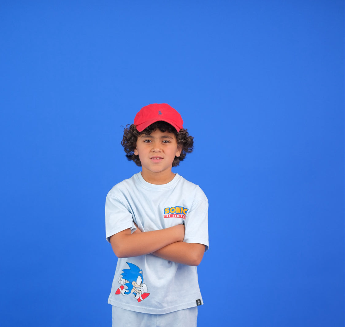 Baby blue acid washed Sonic Tshirt