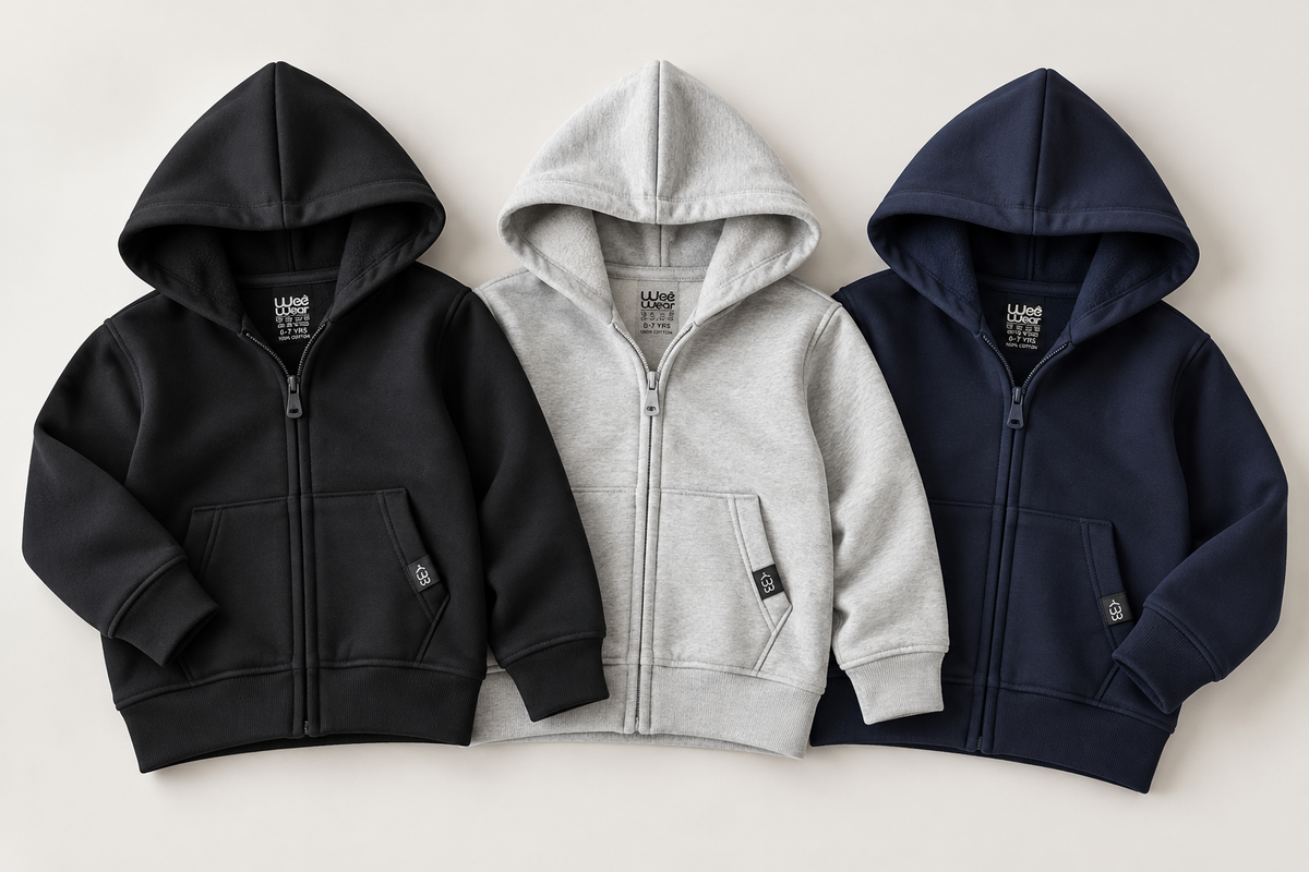 Grey fleece zipper Hoodie