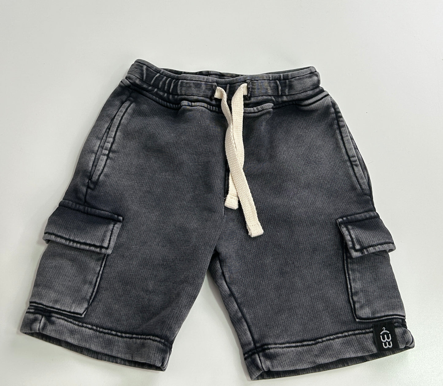 Black Acid Washed Cargo short