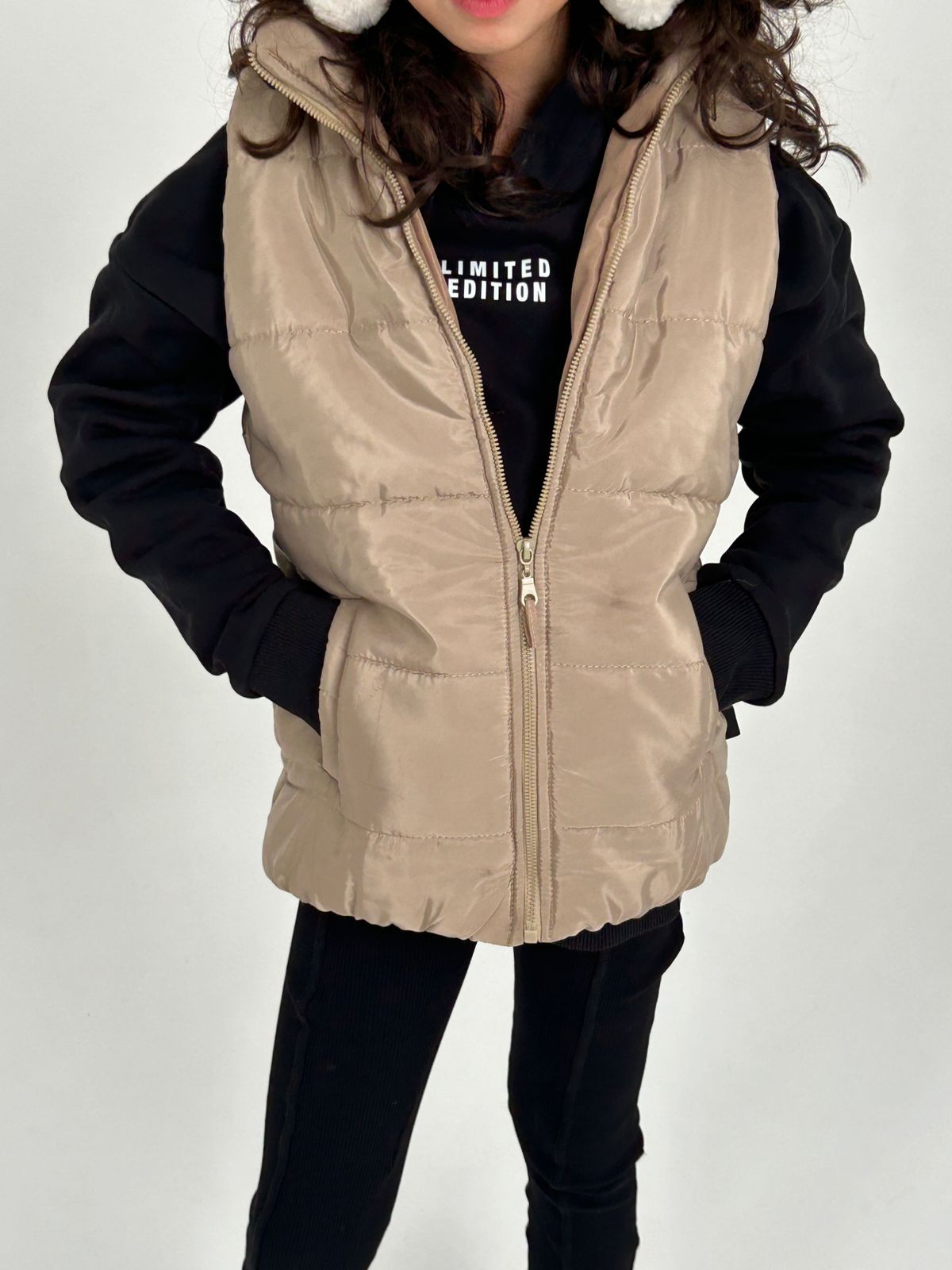 Beige Puffer vest