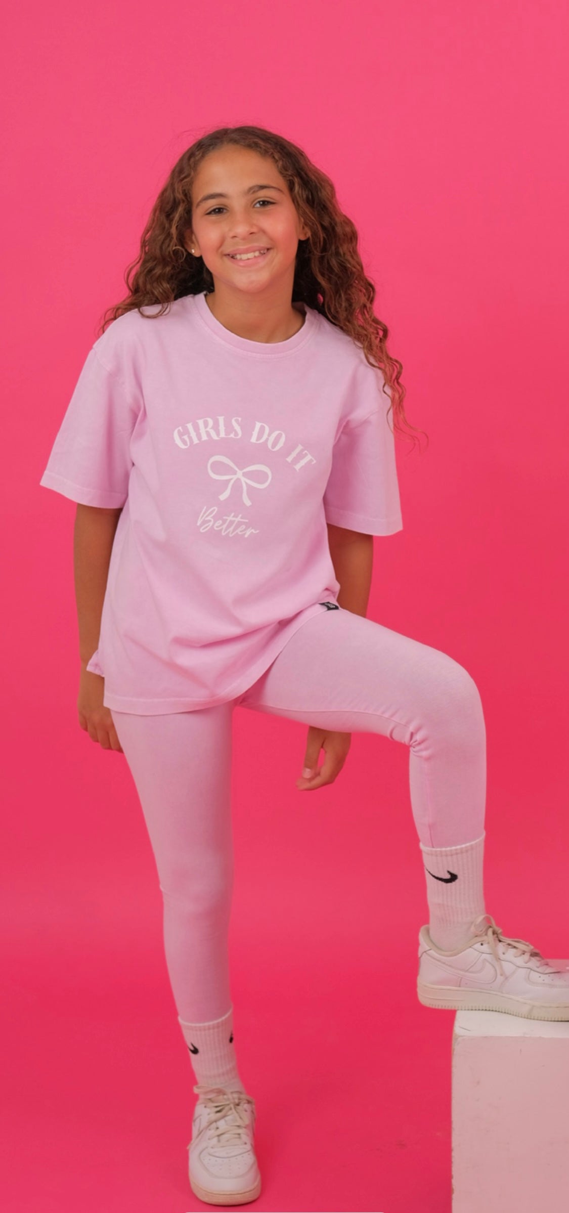 Pink Acid washed Bows Tshirt