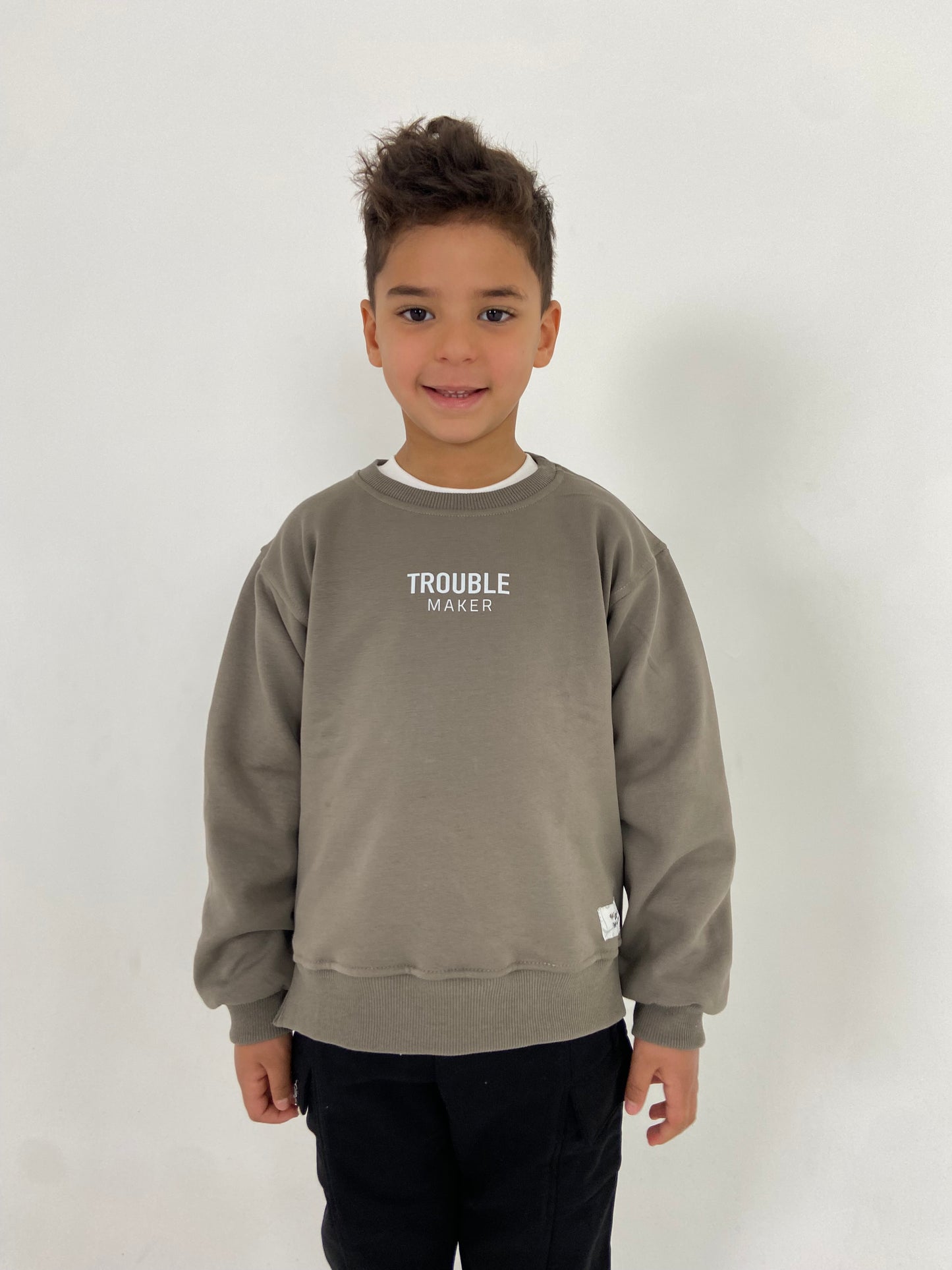 Olive Trouble Maker SweatShirt