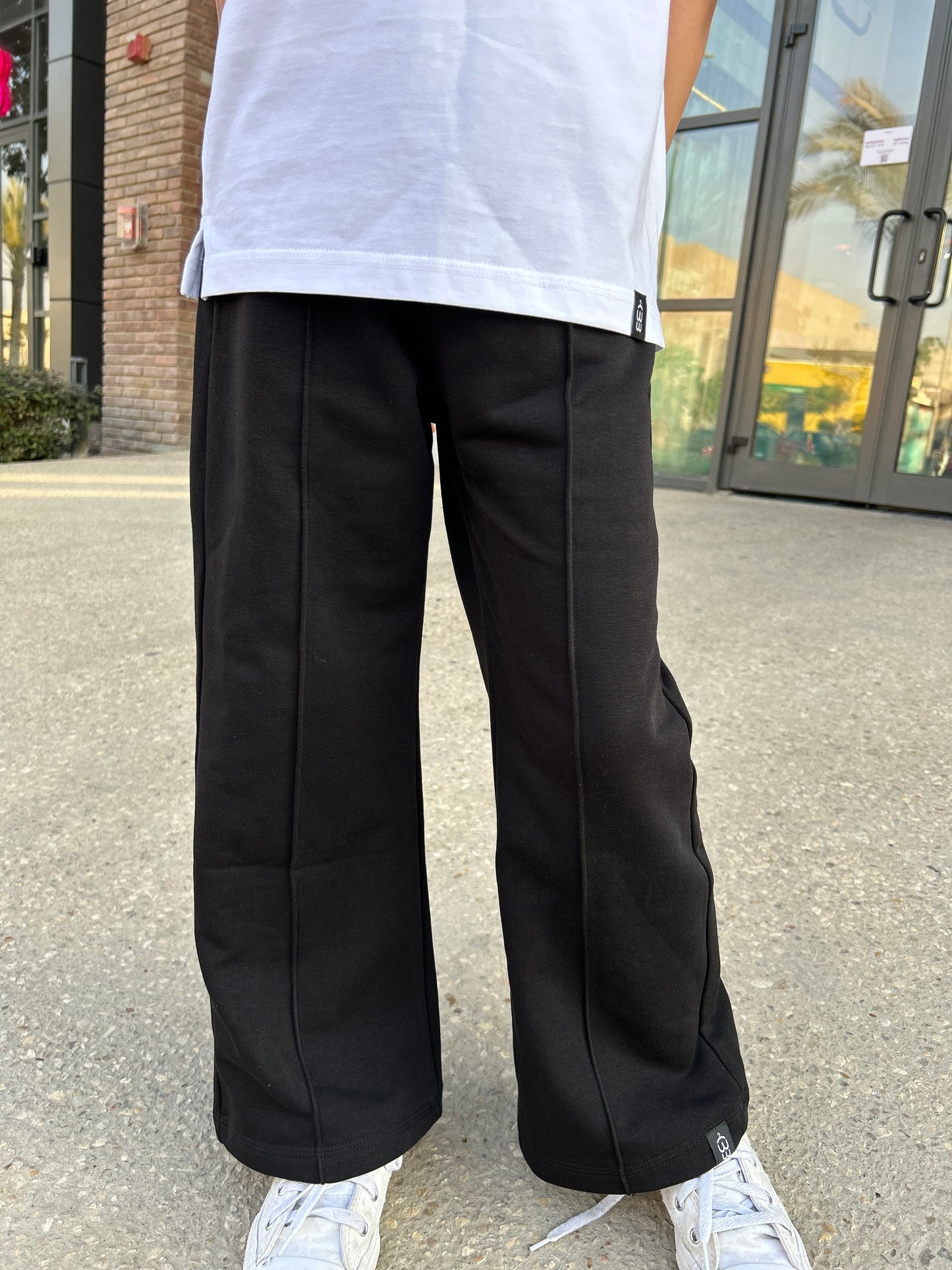 Black wide leg pants
