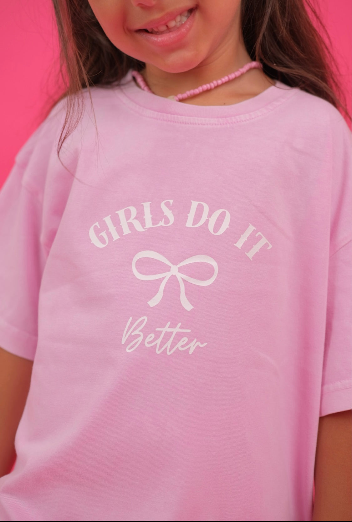 Pink Acid washed Bows Tshirt