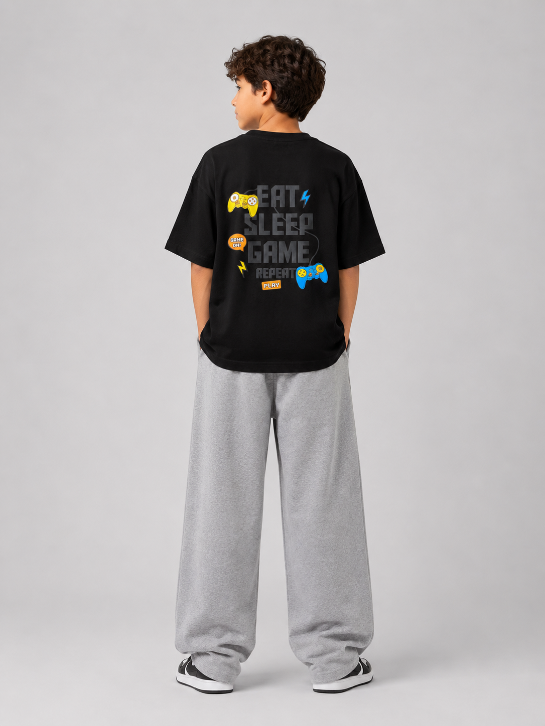 Black Game On Oversize Tshirt