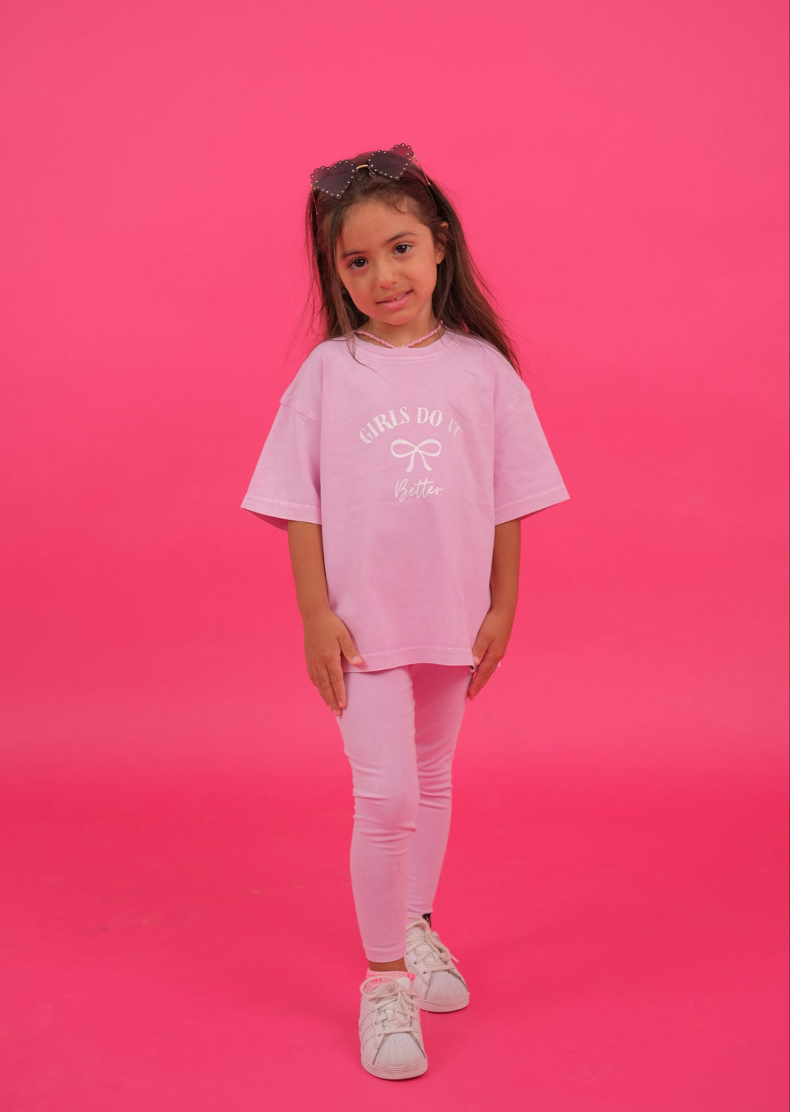 Pink Acid washed Bows Tshirt