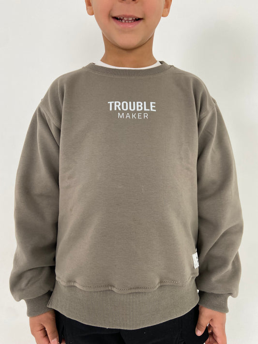 Olive Trouble Maker SweatShirt