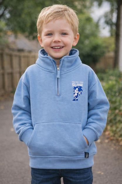 Sonic quarter zipper Hoodie