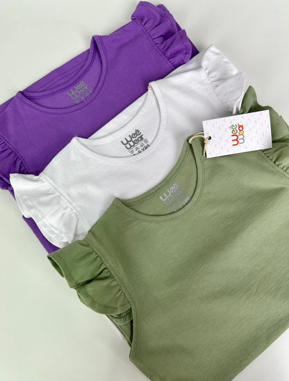 Ruffle top pack of 3 T-shirts