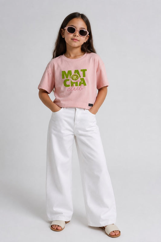Boxy fit Pink Match Tshirt