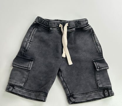Black Acid Washed Cargo short