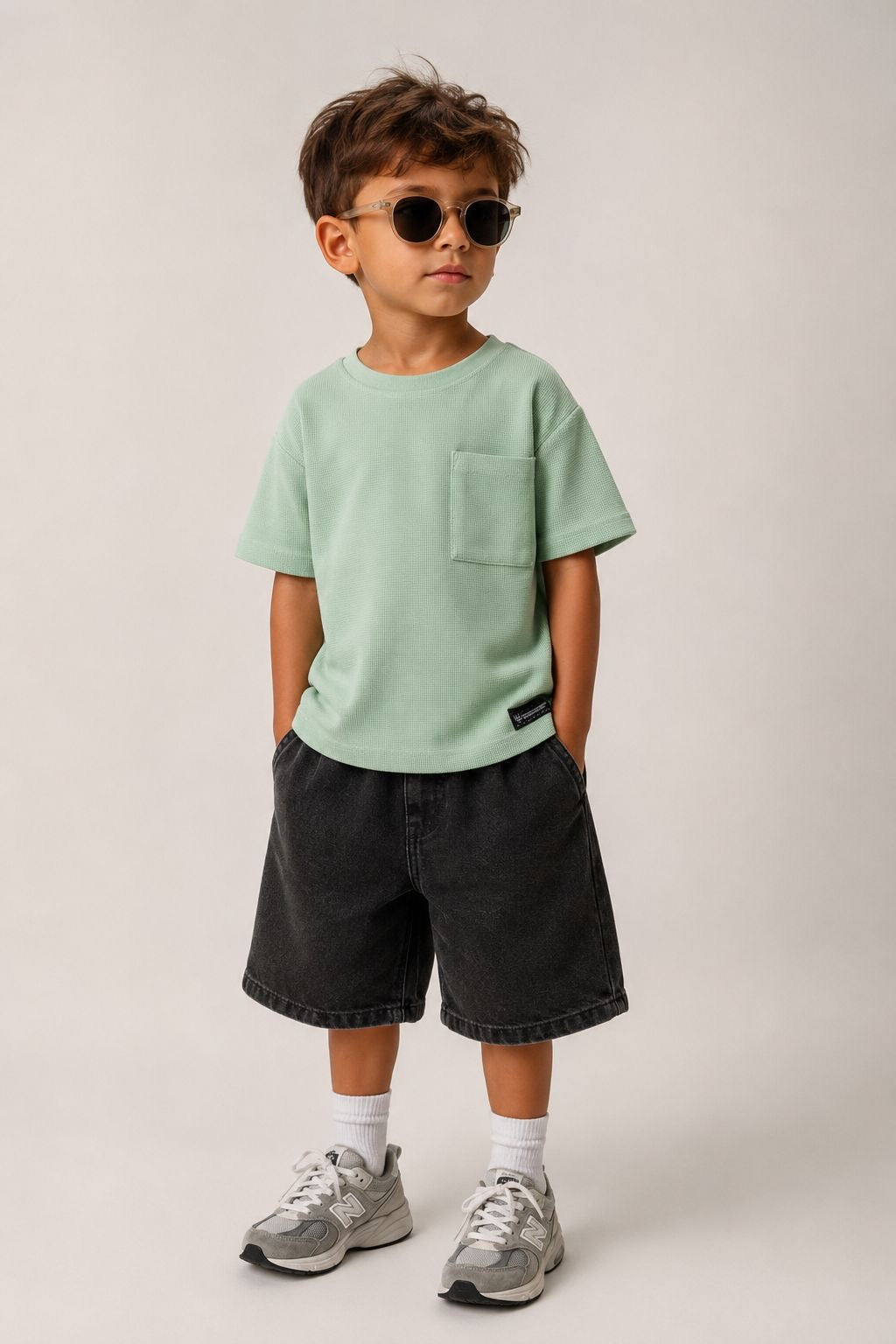 Mint Waffle Basic T-Shirt
