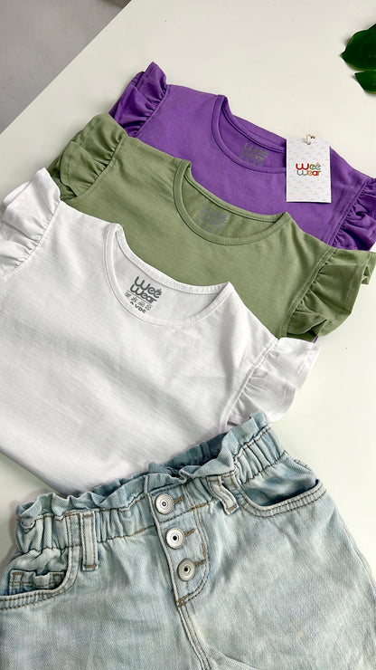 Ruffle top pack of 3 T-shirts