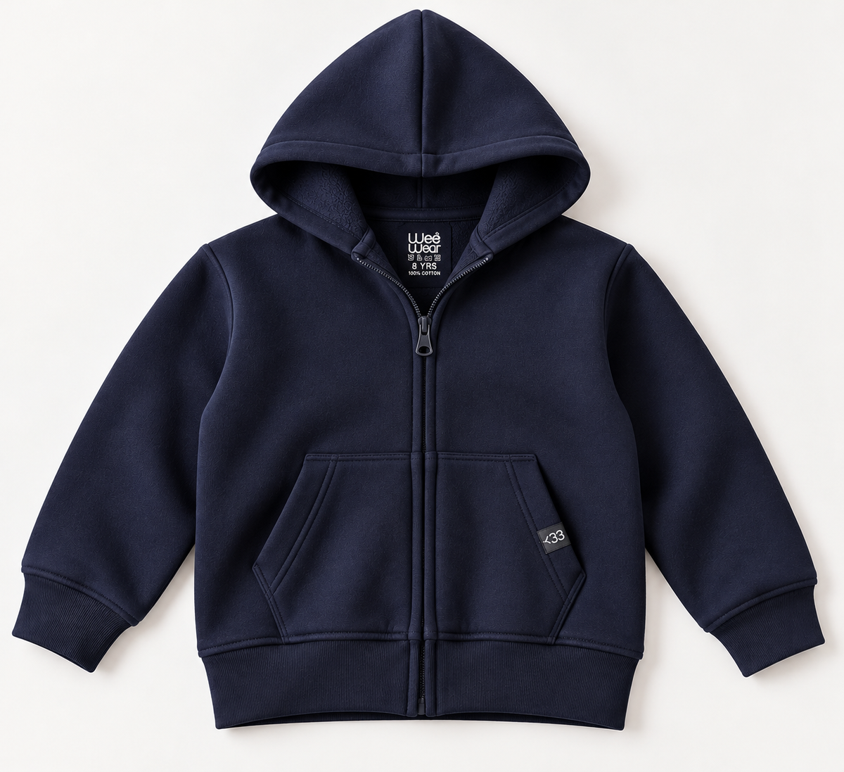 Navy fleece zipper Hoodie