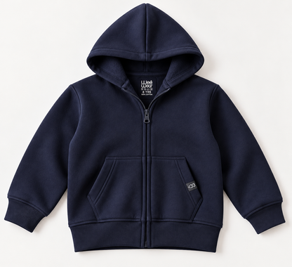 Navy fleece zipper Hoodie