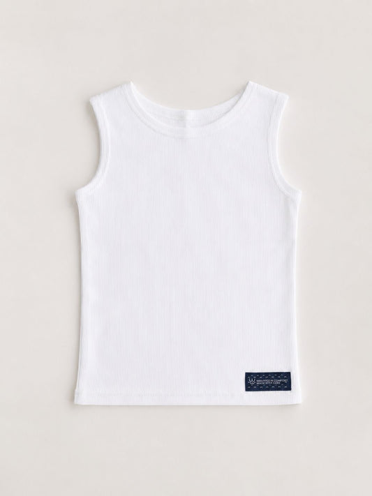 White Ribbed Tank Top
