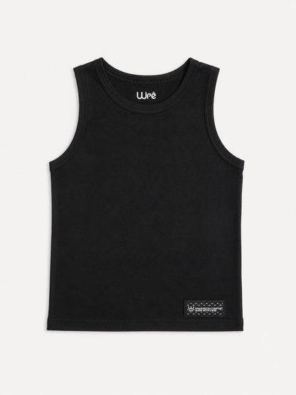 Black Cotton Tank Top