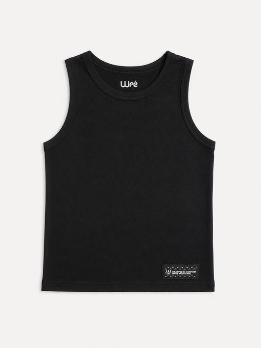 Black Cotton Tank Top