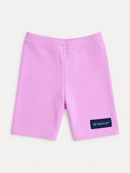 Pink Ribbed Biker Short