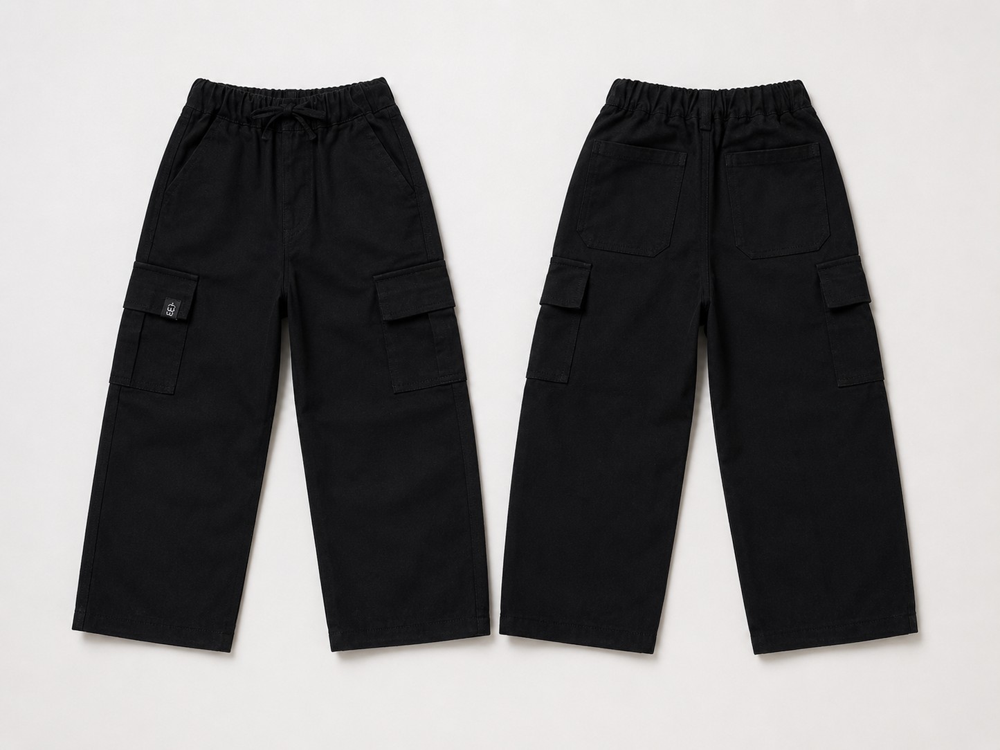Black Gabardine Cargo pants