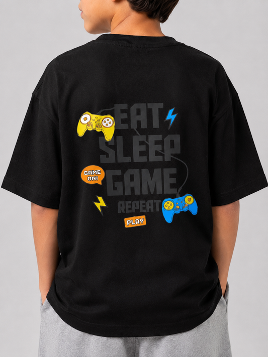 Black Game On Oversize Tshirt