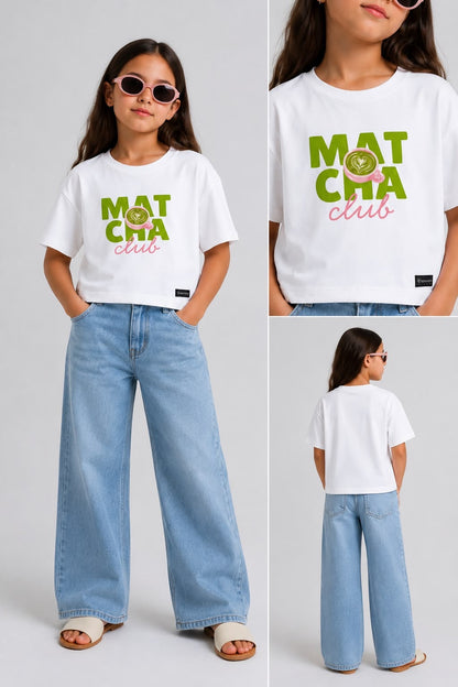 Boxy fit Off-white Matcha T-Shirt