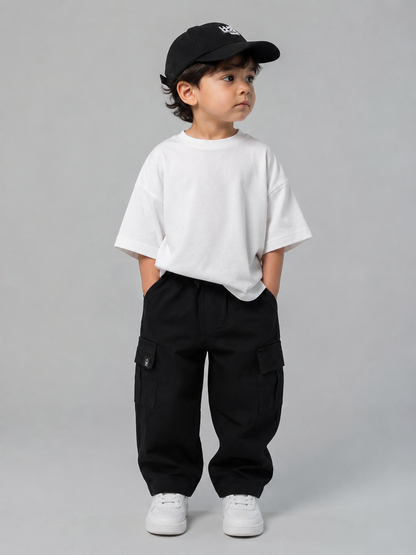 Black Gabardine Cargo pants