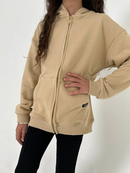 Beige zipper jacket