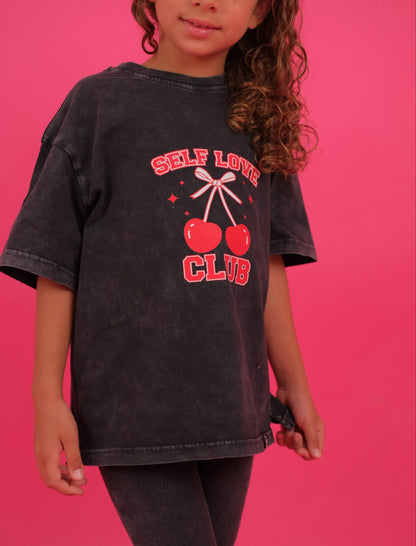 Acid Washed Self love Club Tshirt