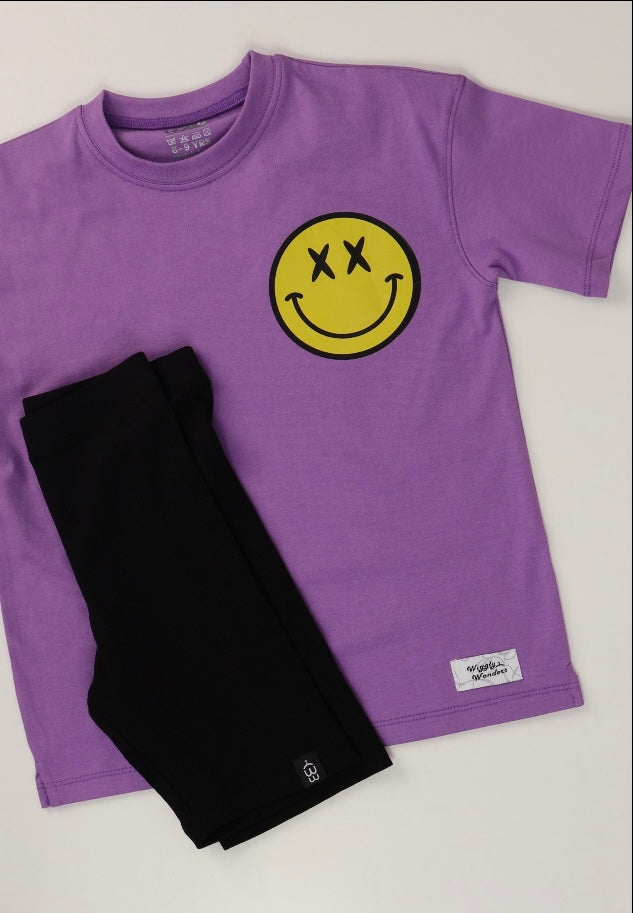 Purple T-shirt w/yellow Smiley face