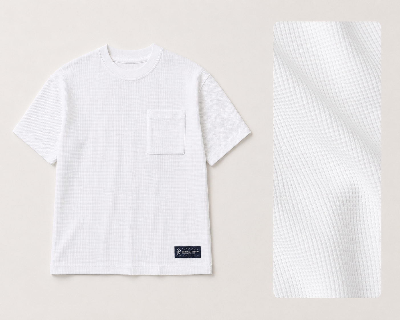White Waffle Basic T-shirt