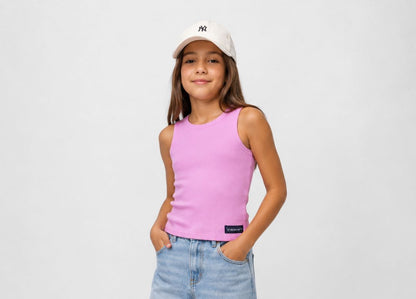 Pink Ribbed Tank Top