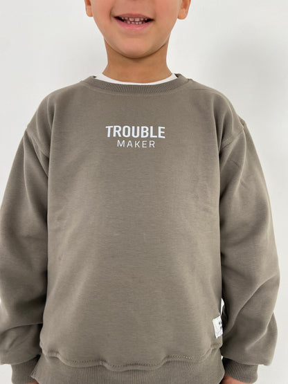 Olive Trouble Maker SweatShirt
