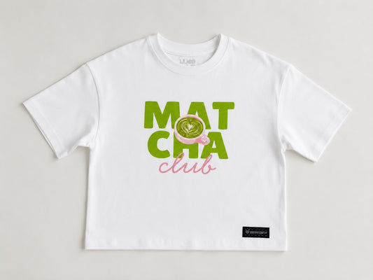 Boxy fit Off-white Matcha T-Shirt