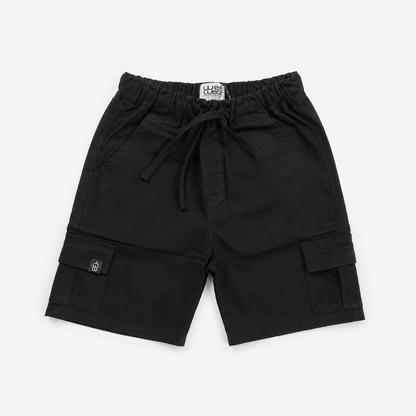 Black Gabardine Cargo Short