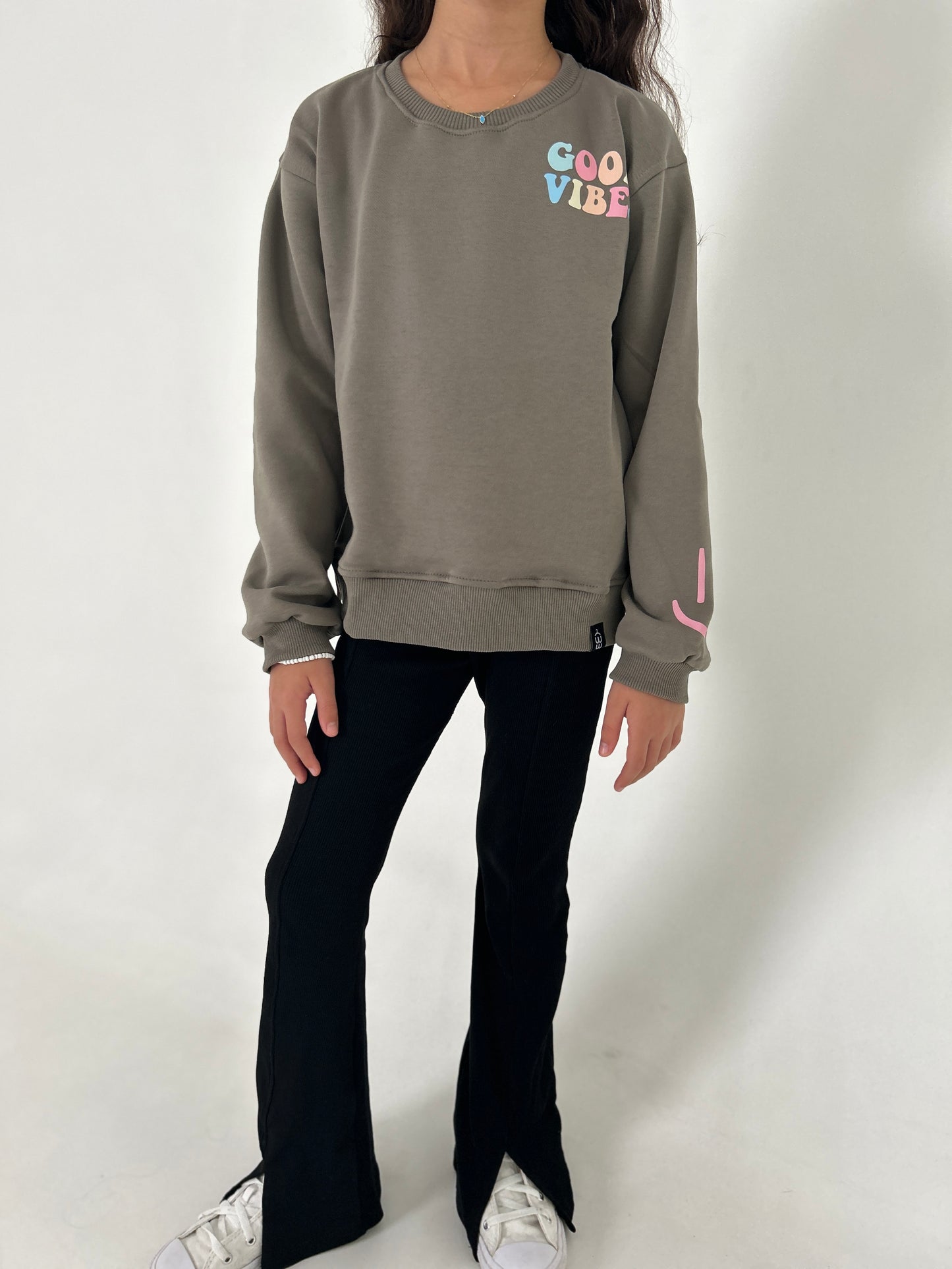 Olive Good Vibes Sweatshirt