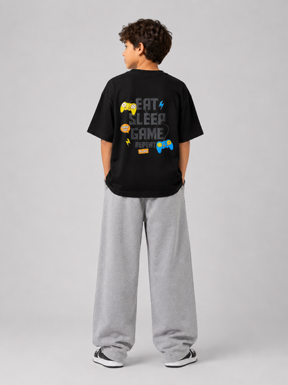 Black Game On Oversize Tshirt